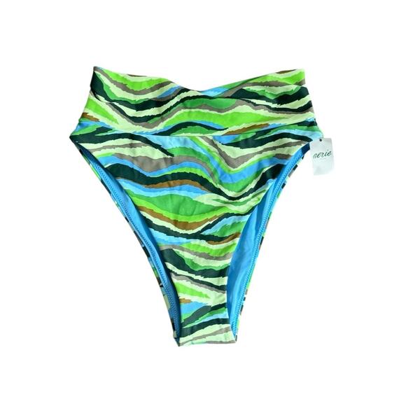 NWT! Aerie Stripe High Cut Cheeky Bikini Swim Bottom - Size XS - Picture 3 of 6
